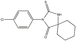 2-(4-クロロフェニル)-3-チオキソ-2,4-ジアザスピロ[4.5]デカン-1-オン 化学構造式