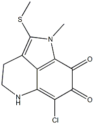 6-クロロ-1,3,4,5-テトラヒドロ-1-メチル-2-メチルチオピロロ[4,3,2-de]キノリン-7,8-ジオン 化学構造式