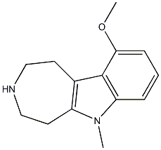 1,2,3,4,5,6-Hexahydro-10-methoxy-6-methylazepino[4,5-b]indole 结构式