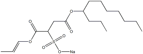 2-(ソジオスルホ)こはく酸4-ウンデシル1-(1-プロペニル) 化学構造式