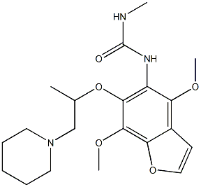 1-[4,7-Dimethoxy-6-(1-methyl-2-piperidinoethoxy)benzofuran-5-yl]-3-methylurea,,结构式