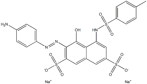 3-[(4-アミノフェニル)アゾ]-4-ヒドロキシ-5-[[(4-メチルフェニル)スルホニル]アミノ]-2,7-ナフタレンジスルホン酸二ナトリウム 化学構造式