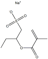 2-(メタクリロイルオキシ)-1-ブタンスルホン酸ナトリウム 化学構造式