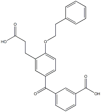 5-(3-Carboxybenzoyl)-2-(2-phenylethoxy)benzenepropanoic acid,,结构式