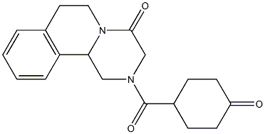 (+)-2-[(4-Oxocyclohexyl)carbonyl]-1,2,3,6,7,11b-hexahydro-4H-pyrazino[2,1-a]isoquinolin-4-one,,结构式