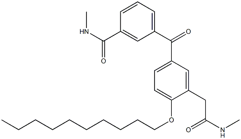 2-(Decyloxy)-N-methyl-5-(3-methylcarbamoylbenzoyl)benzeneacetamide