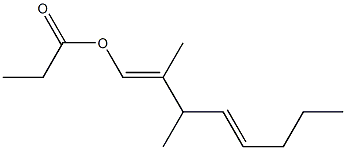 プロピオン酸2,3-ジメチル-1,4-オクタジエニル 化学構造式