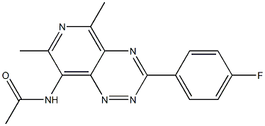 3-(4-Fluorophenyl)-5,7-dimethyl-8-(acetylamino)pyrido[3,4-e]-1,2,4-triazine 结构式