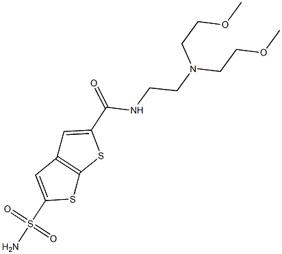 N-[2-[Bis(2-methoxyethyl)amino]ethyl]-5-sulfamoylthieno[2,3-b]thiophene-2-carboxamide Struktur