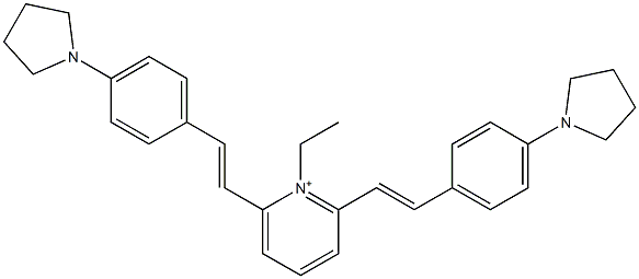 1-Ethyl-2,6-bis[2-[4-(1-pyrrolidinyl)phenyl]ethenyl]pyridinium Struktur