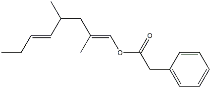 Phenylacetic acid 2,4-dimethyl-1,5-octadienyl ester Structure