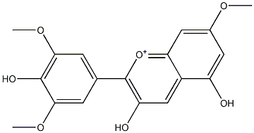 3,5-Dihydroxy-2-(4-hydroxy-3,5-dimethoxyphenyl)-7-methoxy-1-benzopyrylium Structure