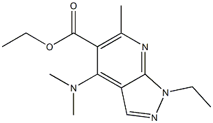 1-Ethyl-4-(dimethylamino)-6-methyl-1H-pyrazolo[3,4-b]pyridine-5-carboxylic acid ethyl ester,,结构式