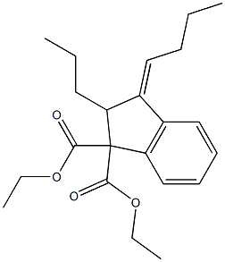 2-Propyl-3-butylideneindan-1,1-dicarboxylic acid diethyl ester Struktur