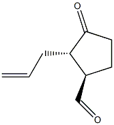 (1R,2S)-2-(2-プロペン-1-イル)-3-オキソシクロペンタン-1-カルボアルデヒド 化学構造式