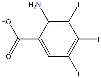 2-アミノ-3,4,5-トリヨード安息香酸 化学構造式