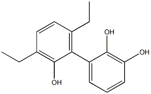 3',6'-ジエチル-1,1'-ビフェニル-2,2',3-トリオール 化学構造式