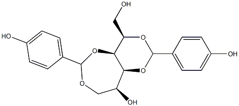 2-O,4-O:3-O,6-O-Bis(4-hydroxybenzylidene)-L-glucitol,,结构式