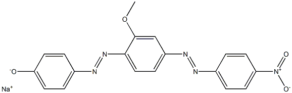 Sodium p-[4-(p-nitrophenylazo)-2-methoxyphenylazo]phenolate Structure
