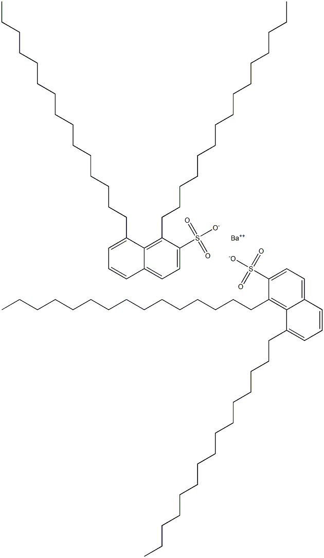 ビス(1,8-ジペンタデシル-2-ナフタレンスルホン酸)バリウム 化学構造式