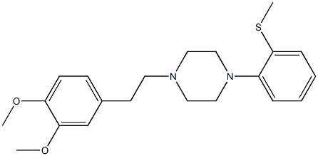 1-(3,4-ジメトキシフェネチル)-4-[2-(メチルチオ)フェニル]ピペラジン 化学構造式
