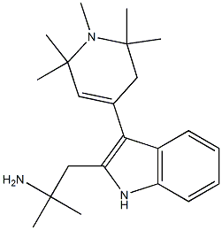 3-[(1,2,2,6,6-ペンタメチル-1,2,5,6-テトラヒドロピリジン)-4-イル]-2-(2-メチル-2-アミノプロピル)-1H-インドール 化学構造式