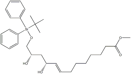 (8E,10R,12S)-13-(tert-Butyldiphenylsilyloxy)-10,12-dihydroxy-8-tridecenoic acid methyl ester Structure