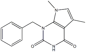 1-Benzyl-5,7-dimethyl-2,3,4,7-tetrahydro-1H-pyrrolo[2,3-d]pyrimidine-2,4-dione Struktur