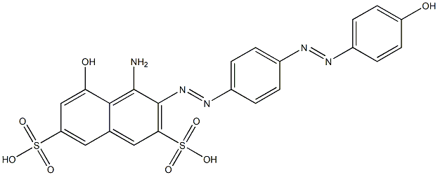 4-Amino-5-hydroxy-3-[p-(p-hydroxyphenylazo)phenylazo]-2,7-naphthalenedisulfonic acid,,结构式