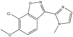 7-クロロ-6-メトキシ-3-(1-メチル-1H-イミダゾール-2-イル)-1,2-ベンゾイソオキサゾール 化学構造式