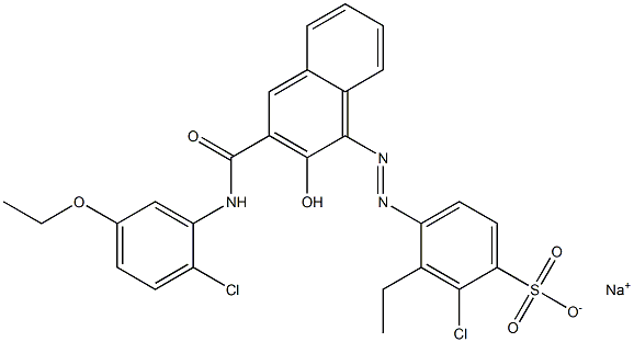 2-Chloro-3-ethyl-4-[[3-[[(2-chloro-5-ethoxyphenyl)amino]carbonyl]-2-hydroxy-1-naphtyl]azo]benzenesulfonic acid sodium salt Structure