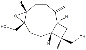 (1R,4R,5R,9S,11R)-4,5-エポキシ-11-メチル-4,11-ビス(ヒドロキシメチル)-8-メチレンビシクロ[7.2.0]ウンデカン 化学構造式