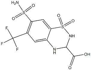 3,4-Dihydro-7-sulfamoyl-6-(trifluoromethyl)-3-carboxy-2H-1,2,4-benzothiadiazine 1,1-dioxide,,结构式