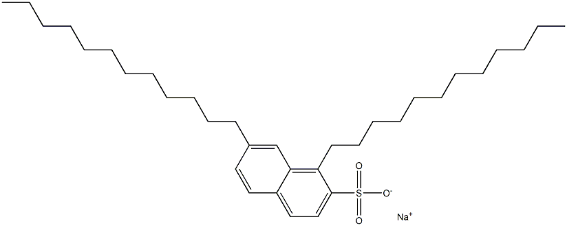 1,7-ジドデシル-2-ナフタレンスルホン酸ナトリウム 化学構造式