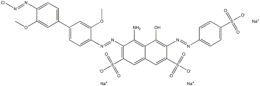 4-Amino-3-[4'-(chloroazo)-3,3'-dimethoxy-4-biphenylylazo]-5-hydroxy-6-(4-sulfophenylazo)-2,7-naphthalenedisulfonic acid trisodium salt