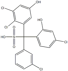 (3-Chlorophenyl)(4-chloro-2-hydroxyphenyl)(2,3-dichloro-5-hydroxyphenyl)methanesulfonic acid,,结构式