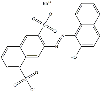 2-[(2-Hydroxy-1-naphtyl)azo]-3,8-naphthalenedisulfonic acid barium salt Struktur