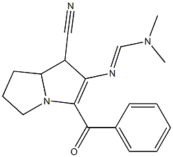 2-Dimethylaminomethyleneamino-3-benzoyl-5,6,7,7a-tetrahydro-1H-pyrrolizine-1-carbonitrile,,结构式