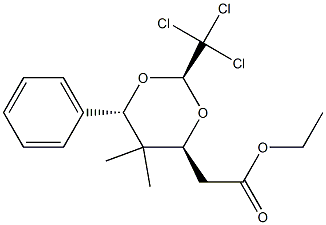 (2S,4S,6S)-2-Trichloromethyl-5,5-dimethyl-6-phenyl-1,3-dioxane-4-acetic acid ethyl ester Struktur