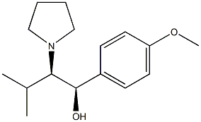 rel-(1R*,2R*)-3-メチル-1-(p-メトキシフェニル)-2-(1-ピロリジニル)-1-ブタノール 化学構造式