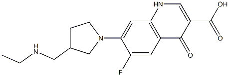 6-Fluoro-1,4-dihydro-4-oxo-7-(3-ethylaminomethyl-1-pyrrolidinyl)quinoline-3-carboxylic acid Structure