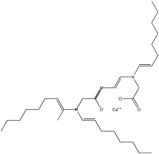 Bis[N,N-di(1-octenyl)glycine]calcium salt Structure