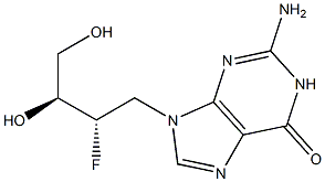 2-Amino-9-[(2S,3S)-2-fluoro-3,4-dihydroxybutyl]-1,9-dihydro-6H-purin-6-one Structure