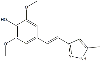 4-[(E)-2-(5-Methyl-1H-pyrazol-3-yl)ethenyl]-2,6-dimethoxyphenol Struktur