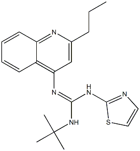 1-tert-Butyl-2-(2-propyl-4-quinolyl)-3-(thiazol-2-yl)guanidine Struktur