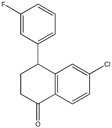 3,4-Dihydro-6-chloro-4-(3-fluorophenyl)naphthalen-1(2H)-one Struktur