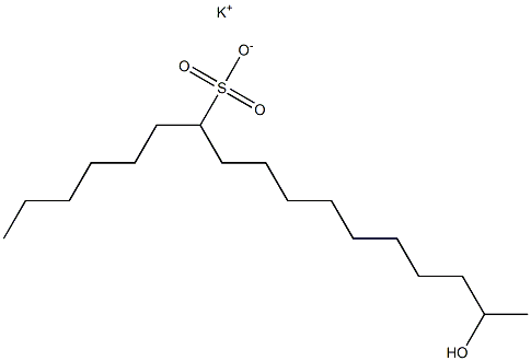 16-ヒドロキシヘプタデカン-7-スルホン酸カリウム 化学構造式