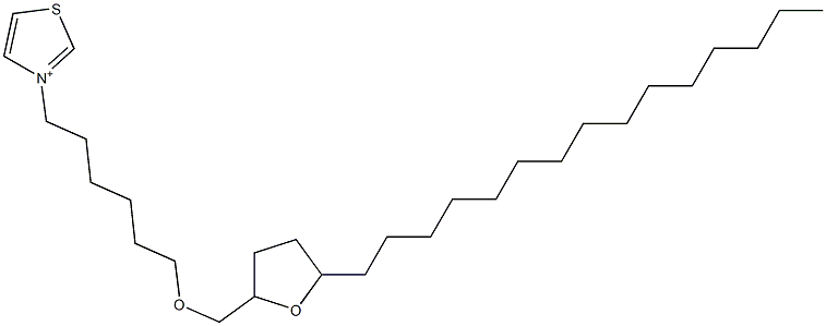 3-[6-[[Tetrahydro-5-pentadecylfuran]-2-ylmethoxy]hexyl]thiazolium,,结构式