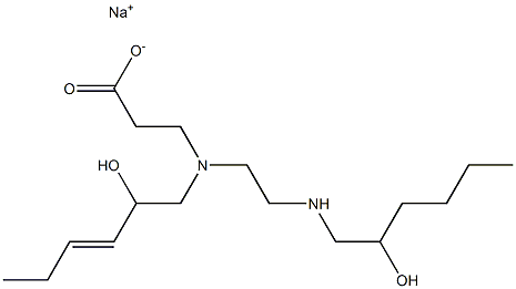 3-[N-(2-Hydroxy-3-hexenyl)-N-[2-(2-hydroxyhexylamino)ethyl]amino]propionic acid sodium salt,,结构式