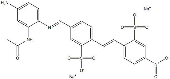 4-(2-Acetylamino-4-aminophenylazo)-4'-nitro-2,2'-stilbenedisulfonic acid disodium salt,,结构式